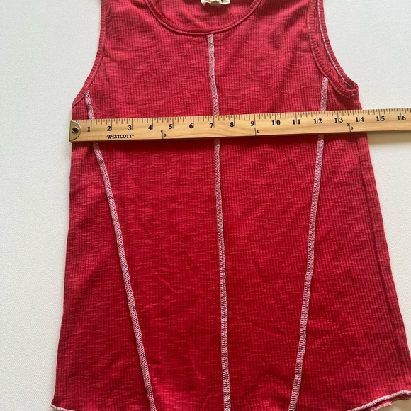 POL Women's Medium Slim Fit Ribbed Tank Top Sleeveless Pink Size Small (F1) - Picture 3 of 4